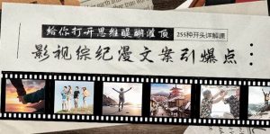 影视综纪漫文案引爆点，给你打开思维醍醐灌顶+255种开头详解课（26节）倾城领域-倾城领域