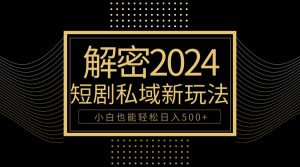 10分钟教会你2024玩转短剧私域变现，小白也能轻松日入500+倾城领域-倾城领域