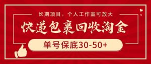 快递包裹回收淘金，单号保底30-50+，长期项目，个人工作室可放大倾城领域-倾城领域