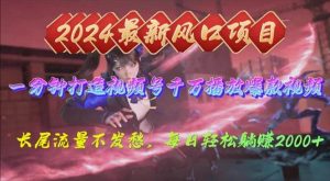 2024年新风口，视频号分成2.0计划，多种玩法打爆视频号，每日轻松2000倾城领域-倾城领域