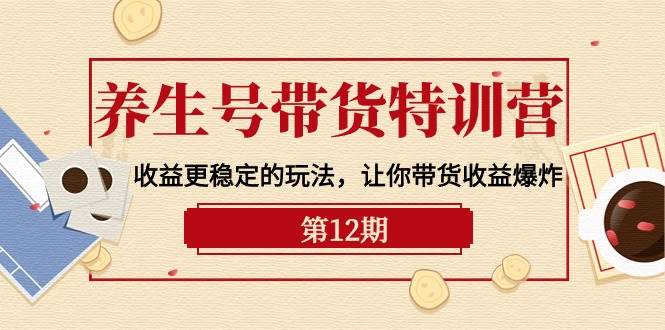 养生号带货特训营【12期】收益更稳定的玩法，让你带货收益爆炸-9节直播课倾城领域-倾城领域