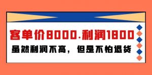某付费文章《客单价8000.利润1800.虽然利润不高，但是不怕退货》倾城领域-倾城领域