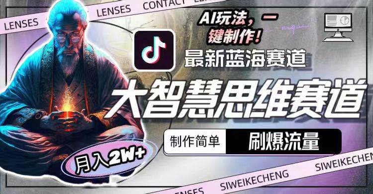 最新大智慧思维赛道AI玩法，刷爆流量，制作简单，小白月入2w+倾城领域-倾城领域