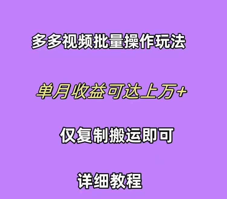 拼多多视频带货快速过爆款选品教程 每天轻轻松松赚取三位数佣金 小白必…倾城领域-倾城领域