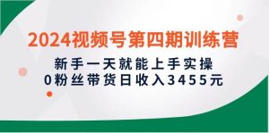 2024视频号第四期训练营，新手一天就能上手实操，0粉丝带货日收入3455元倾城领域-倾城领域