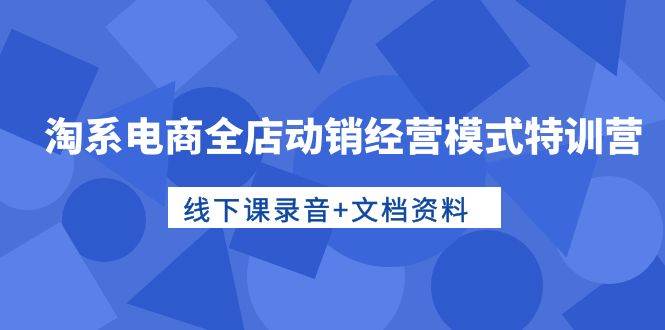 淘系电商全店动销经营模式特训营，线下课录音+文档资料倾城领域-倾城领域