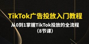 TikTok广告投放入门教程，从0到1掌握TikTok投放的全流程（8节课）倾城领域-倾城领域