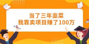 当了三年韭菜我靠卖项目赚了100万倾城领域-倾城领域