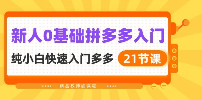 新人0基础拼多多入门，纯小白快速入门多多（21节课）倾城领域-倾城领域