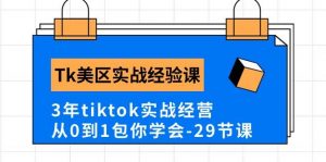 Tk美区实战经验课程分享，3年tiktok实战经营，从0到1包你学会（29节课）倾城领域-倾城领域
