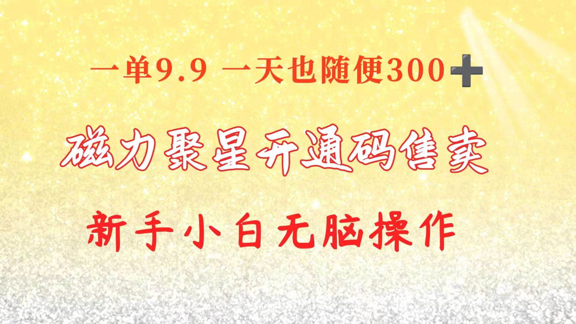 快手磁力聚星码信息差 售卖  一单卖9.9  一天也轻松300+ 新手小白无脑操作倾城领域-倾城领域