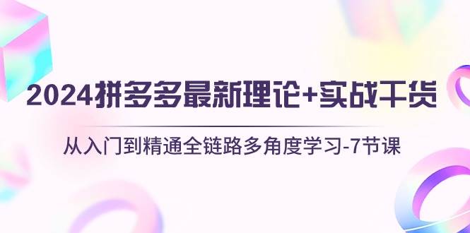 2024拼多多 最新理论+实战干货，从入门到精通全链路多角度学习-7节课倾城领域-倾城领域