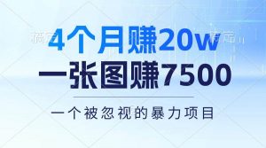 4个月赚20万！一张图赚7500！多种变现方式，一个被忽视的暴力项目倾城领域-倾城领域