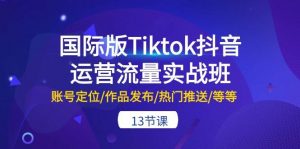 国际版Tiktok抖音运营流量实战班：账号定位/作品发布/热门推送/等等-13节倾城领域-倾城领域