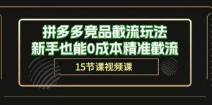 拼多多竞品截流玩法，新手也能0成本精准截流（15节课）倾城领域-倾城领域