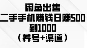 闲鱼出售二手手机赚钱，日赚500到1000（养号+渠道）倾城领域-倾城领域