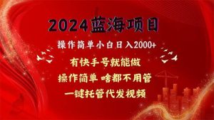 2024蓝海项目，网盘拉新，操作简单小白日入2000+，一键托管代发视频，…倾城领域-倾城领域