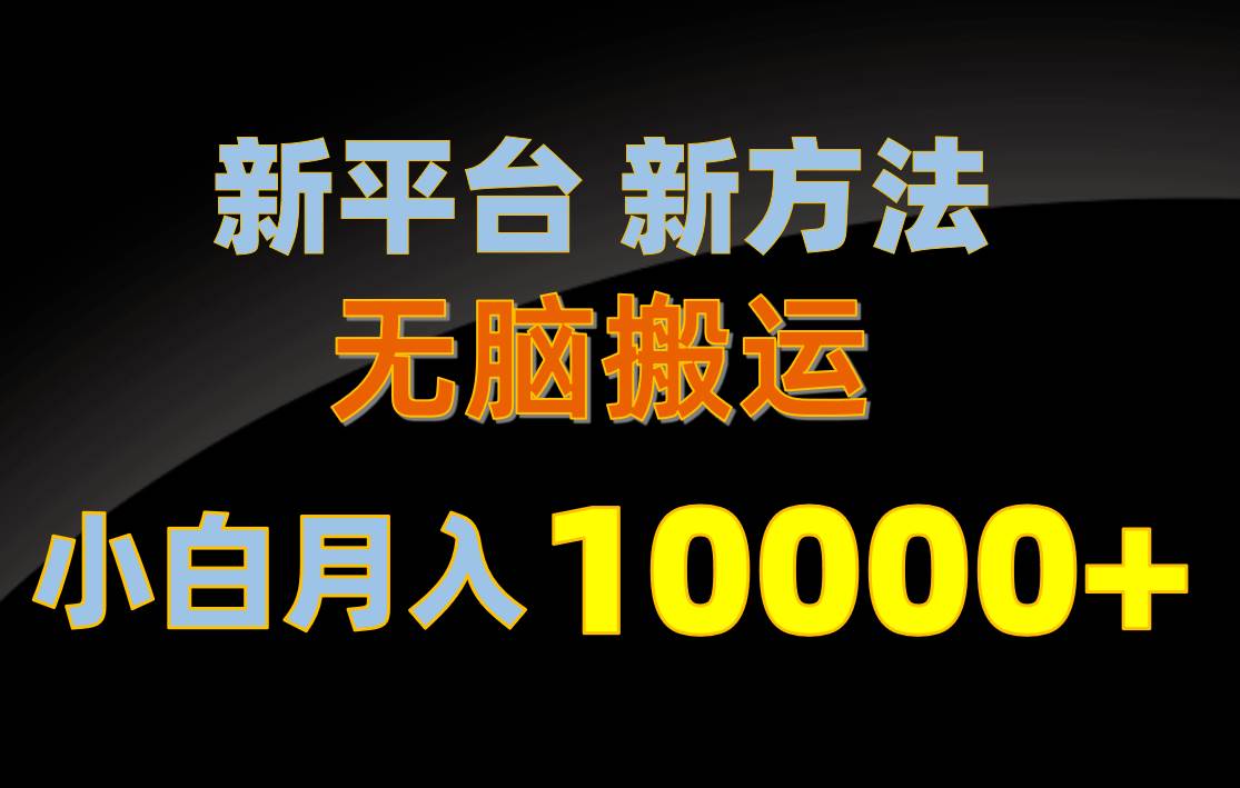 新平台新方法，无脑搬运，月赚10000+，小白轻松上手不动脑倾城领域-倾城领域