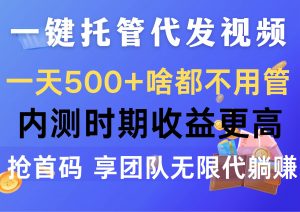 一键托管代发视频，一天500+啥都不用管，内测时期收益更高，抢首码，享…倾城领域-倾城领域