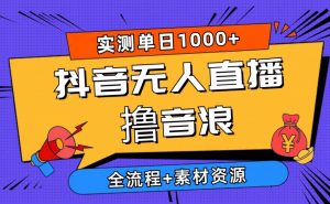 2024抖音无人直播撸音浪新玩法 日入1000+ 全流程+素材资源倾城领域-倾城领域