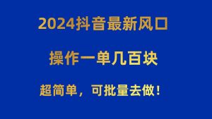 2024抖音最新风口！操作一单几百块！超简单，可批量去做！！！倾城领域-倾城领域