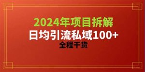 2024项目拆解日均引流100+精准创业粉，全程干货倾城领域-倾城领域