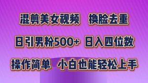 混剪美女视频，换脸去重，轻松过原创，日引色粉500+，操作简单，小白也…倾城领域-倾城领域