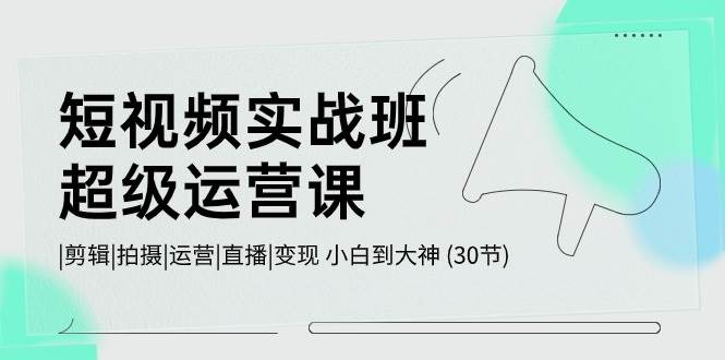 短视频实战班-超级运营课，|剪辑|拍摄|运营|直播|变现 小白到大神 (30节)倾城领域-倾城领域