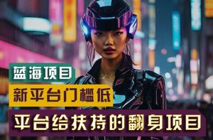 【蓝海项目】新平台无脑搬运，翻身项目 门槛低 小白也能轻松上手 日入500+倾城领域-倾城领域