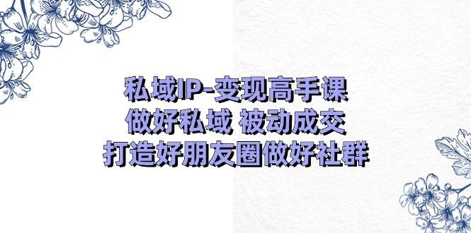 私域IP-变现高手课：做好私域 被动成交，打造好朋友圈做好社群（18节）倾城领域-倾城领域