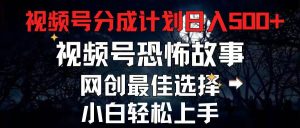 2024最新视频号分成计划，每天5分钟轻松月入500+，恐怖故事赛道,倾城领域-倾城领域