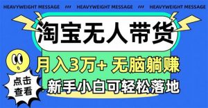 淘宝无人带货3.0高收益玩法，月入3万+，无脑躺赚，新手小白可落地实操倾城领域-倾城领域