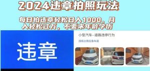 2024违章拍照新玩法，推广躺赚+拍照赚钱双模式，日入1000+倾城领域-倾城领域