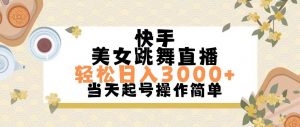 快手美女跳舞直播，轻松日入3000+简单无脑倾城领域-倾城领域