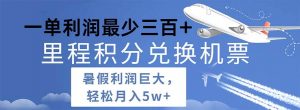 2024暑假利润空间巨大的里程积分兑换机票项目，每一单利润最少500倾城领域-倾城领域