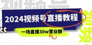 2024视频号直播教程：视频号如何赚钱详细教学，一场直播30w营业额（37节）倾城领域-倾城领域