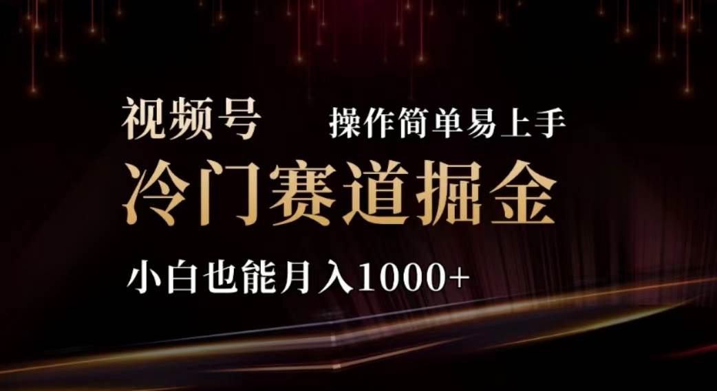 2024视频号冷门赛道掘金，操作简单轻松上手，小白也能月入1000+倾城领域-倾城领域