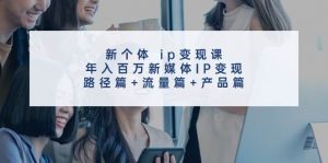 新个体 ip变现课，年入百万新媒体IP变现，路径篇+流量篇+产品篇倾城领域-倾城领域