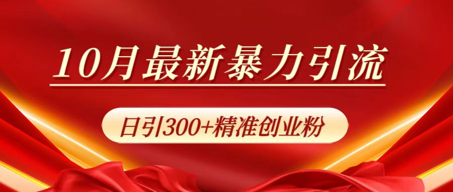 10月最新暴力引流，日引300+精准创业粉倾城领域-倾城领域