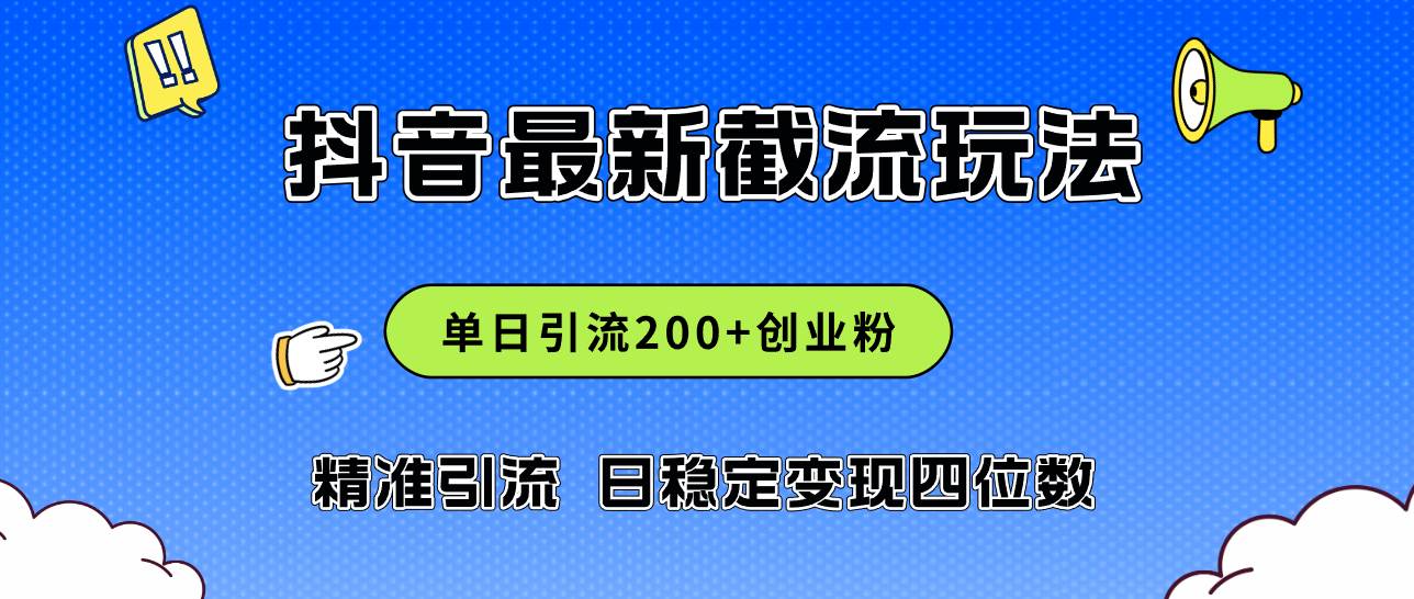 2024年抖音评论区最新截流玩法，日引200+创业粉，日稳定变现四位数实操…倾城领域-倾城领域