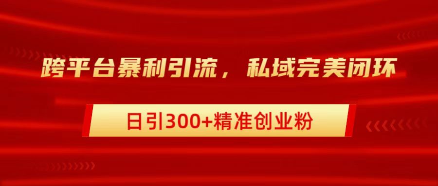 跨平台暴力引流，私域完美闭环，日引300+精准创业粉倾城领域-倾城领域