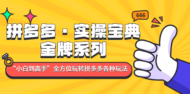 图片[1]倾城领域-拼多多·实操宝典：金牌系列“小白到高手”带你全方位玩转拼多多各种玩法倾城领域-倾城领域