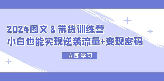 2024 图文+带货训练营，小白也能实现逆袭流量+变现密码倾城领域-倾城领域
