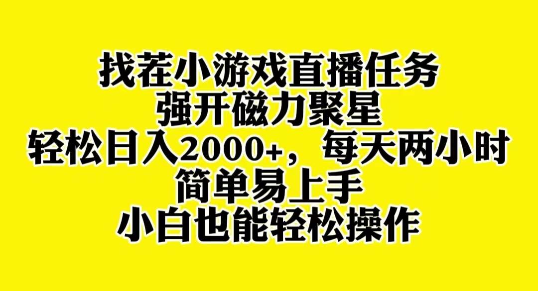 找茬小游戏直播，强开磁力聚星，轻松日入2000+，小白也能轻松上手倾城领域-倾城领域