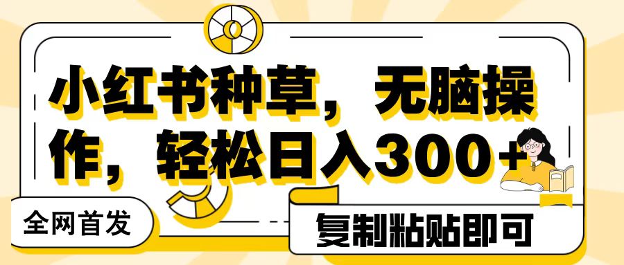 全网首发小红书种草，无脑操作，复制粘贴即可，轻松日入300+倾城领域-倾城领域