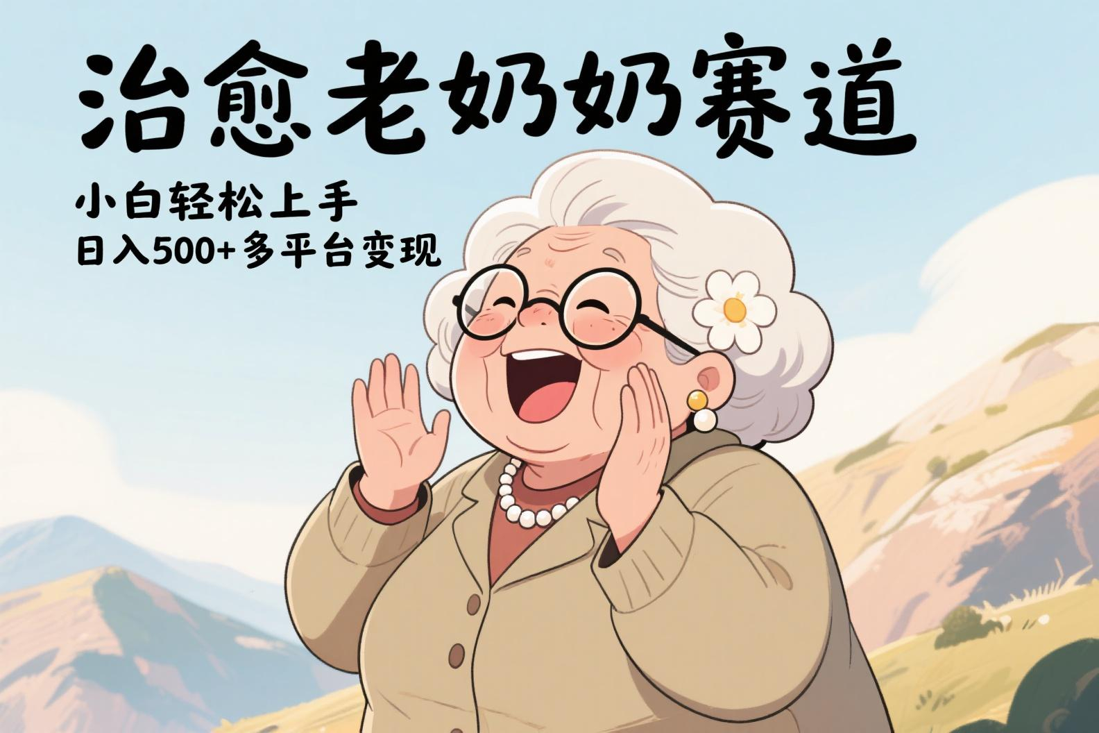 视频号治愈老奶奶赛道，小白轻松上手，日入500+多平台变现倾城领域-倾城领域