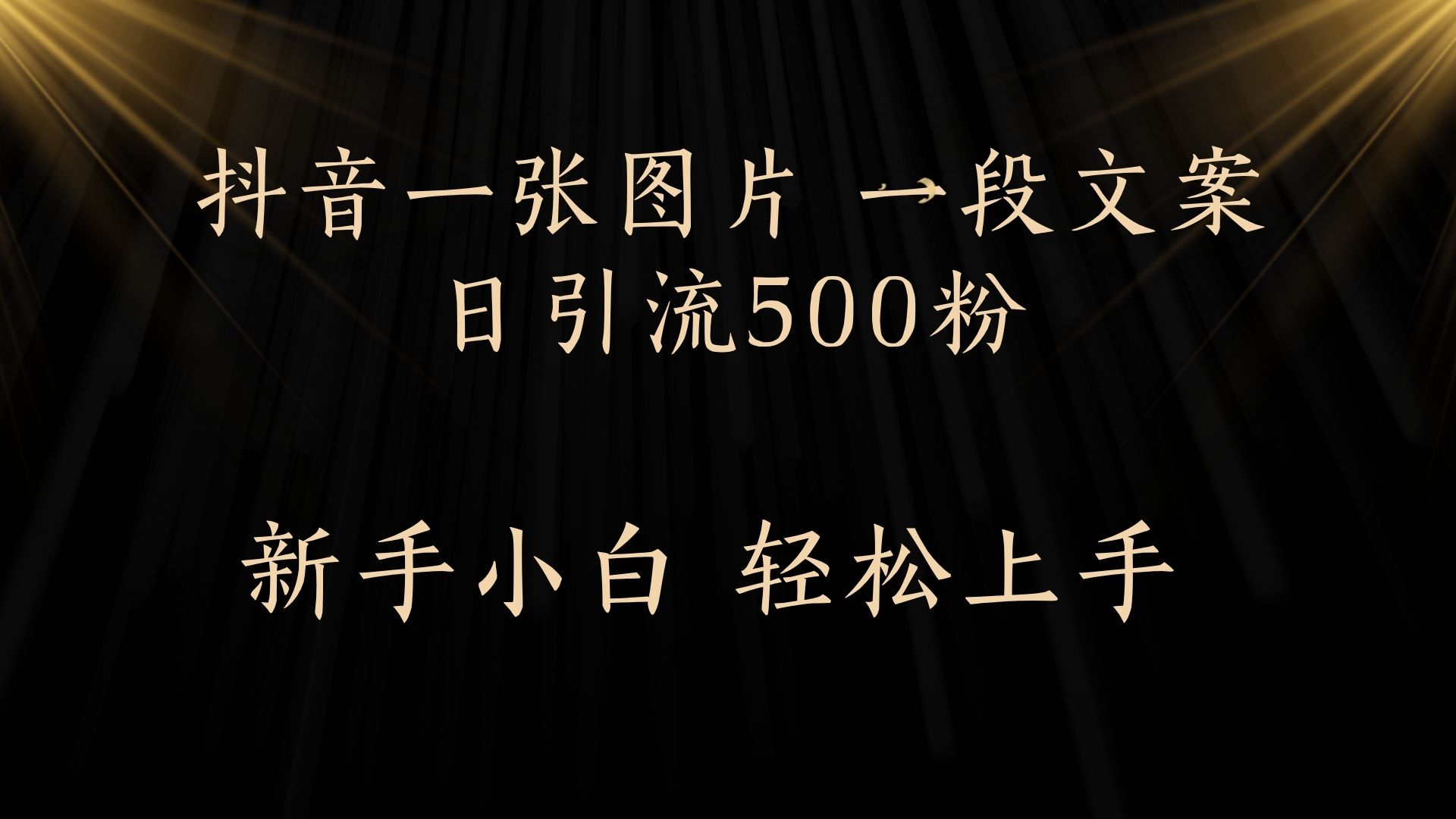 每天2分钟，抖音一张图片 一段文案日引流500粉倾城领域-倾城领域