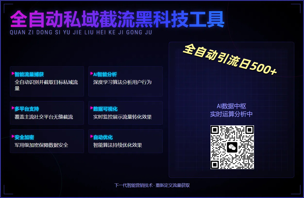全自动私域截流黑科技工具——全自动引流日500+倾城领域-倾城领域