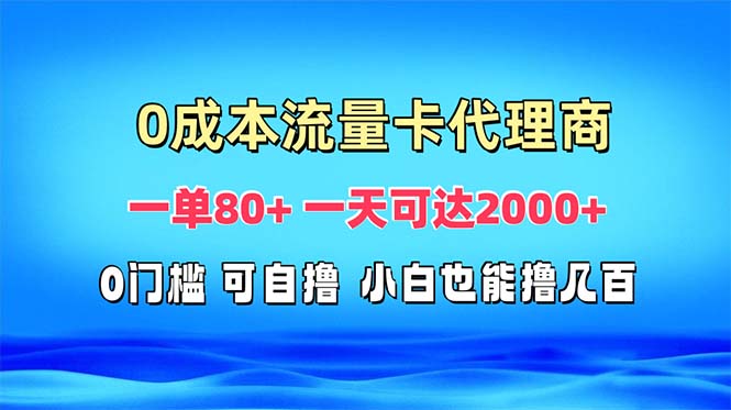 免费流量卡代理一单80+ 一天可达2000+倾城领域-倾城领域