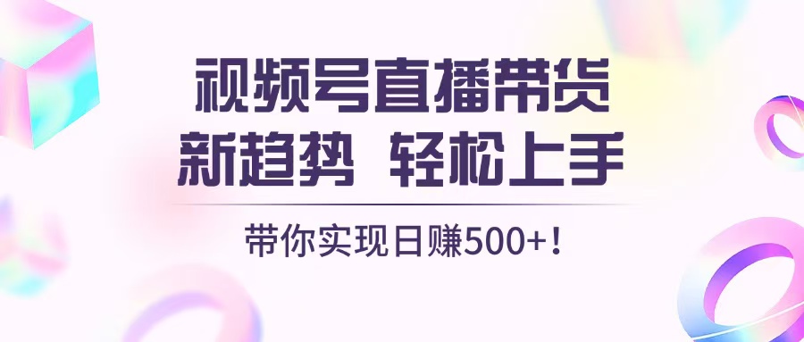 视频号直播带货新趋势，轻松上手，带你实现日赚500+倾城领域-倾城领域